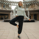 Jetsetter Cargo Joggers, Black Windowpane