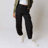 Jetsetter Cargo Joggers, Black Windowpane