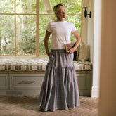 The Penny Maxi Skirt, Pebble Blue