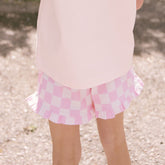 Mini Lake Shorts, Pink Check