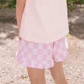 Mini Lake Shorts, Pink Check