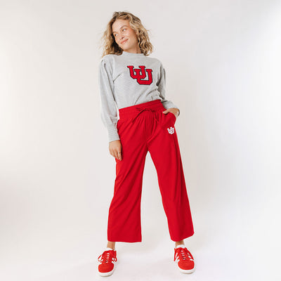 Utah Audrey Wide Leg Pants, Crimson