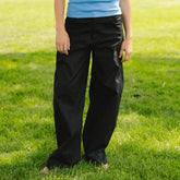 High Rise Barrel Pants, Black