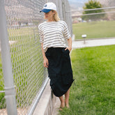 Perfect Oversized Tee, Black and White Stripe