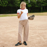 Ringer Tee, White/Red