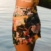 Close up back view of women's swimming skirt