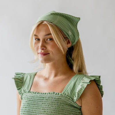 Bandana, Green and White Stripe