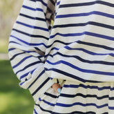 Oversized Jersey Crew, Royal Stripe