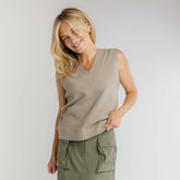 Atlas Ribbed Vest, Chestnut