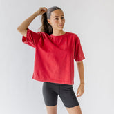 Perfect Oversized Cotton Tee, Red