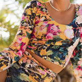 Close up of beautiful floral print bathing suit