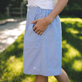 Paige Bermuda Shorts, Navy Micro Stripe