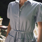 Abigail Dress, Navy Seersucker