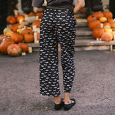 Spooky Audrey Mid Rise Wide Leg Pants, Bats