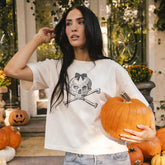Perfect Bow Skull Tee, Natural