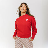 Utah Atlas Ribbed Sweater, Crimson