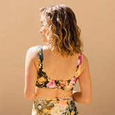 Close up back view of bikini top with low back