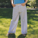 Striped Button Trouser, Blue