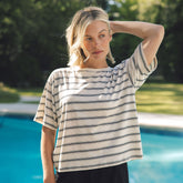 Perfect Oversized Tee, Black and White Stripe
