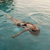 Rise Bikini Top, Black Terry