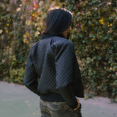 Quilted Bomber, Black