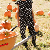 Mini Jumpsuit, Black Polka Dot