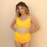 Rise Bikini Top, Golden Terry