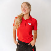Utah Girl's Ribbed Polo, Crimson