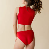 Crush Swim Top, Red Neo