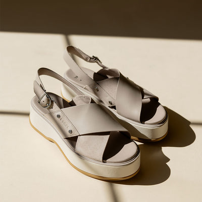 Sorel Dayspring Crisscross Sandal-Crushed Clay/Chalk