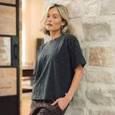 Perfect Oversized Cotton Tee, Vintage Black