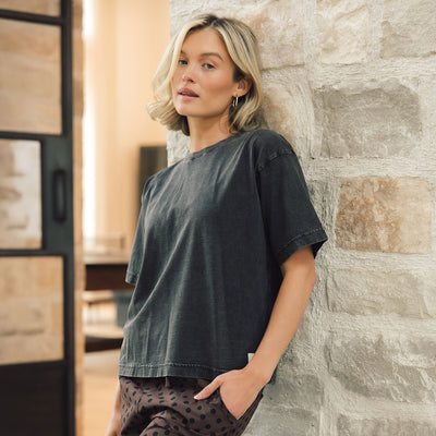 Perfect Oversized Cotton Tee, Vintage Black