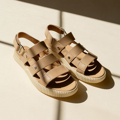 Sorel Ona Ave Slingback Flat Sandal-Honest Beige/Bleached Ceramic