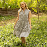 Eden Dress, Navy Stripe