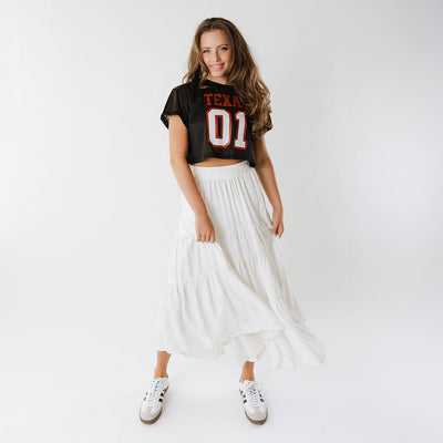 Texas Cropped Jersey, Black