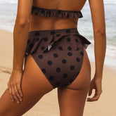 Black Cocoa Dot Peplum Bikini Bottoms