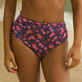 Berry Micro Floral Ruched Midi Bottoms