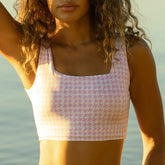 Lavender Houndstooth Olivia Swim Crop
