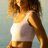 Lavender Houndstooth Olivia Swim Crop