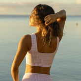 Lavender Houndstooth Olivia Swim Crop
