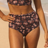 Walnut Micro Floral High-Waisted Bottoms
