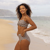 Braid Bandeau, Cream Cocoa Stripe