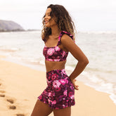 Burgundy Floral Bella Crop Top