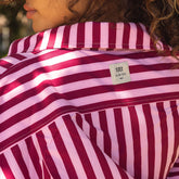 Kimber Button Down, Cranberry Stripe