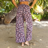 Slip On Trouser, Walnut Micro Floral