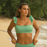Kiwi Stripe Bella Crop Top