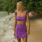 Berry Stripe Bella Crop Top
