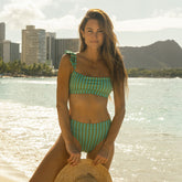 Kiwi Stripe Bella Crop Top