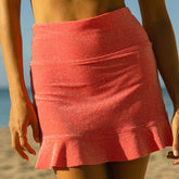 Pink Sparkle High-Waisted Swim Skirt