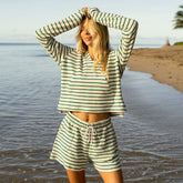 High Tide Shorts, Green Stripe
